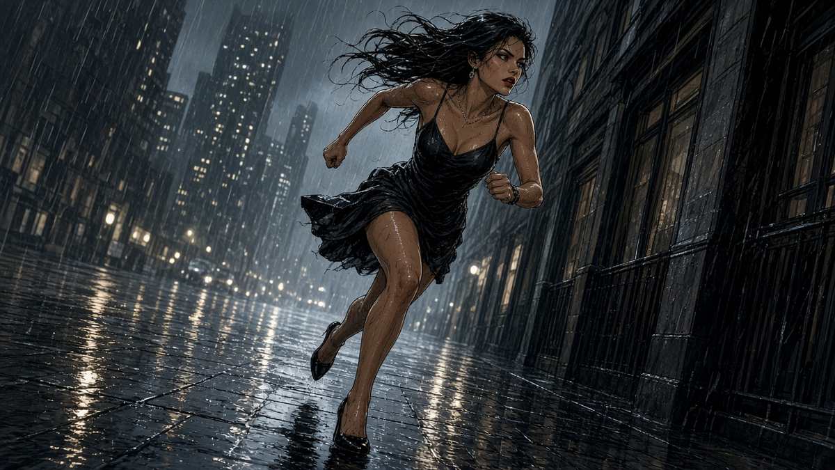 Why sprint through city rain in a little black dress like the subway is personal?