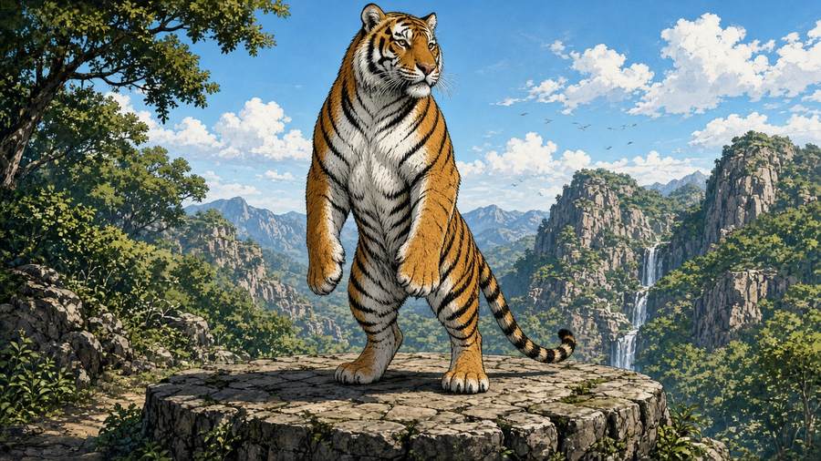 Is a tiger standing on its hind legs nature’s version of a mic drop?