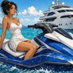 Who approved high heels on a Yamaha jet ski and why does it somehow work?