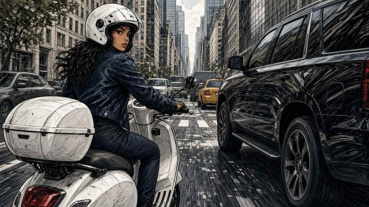 Is looking back from a white scooter the new way to invent drama in traffic?