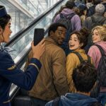Is filming passengers on the airport escalator peak cabin-crew chaos?