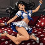 Is a sailor-cosplay bed bounce the softest rebellion against gravity?