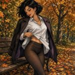 Is a park path the riskiest place to test how sheer your tights really are?