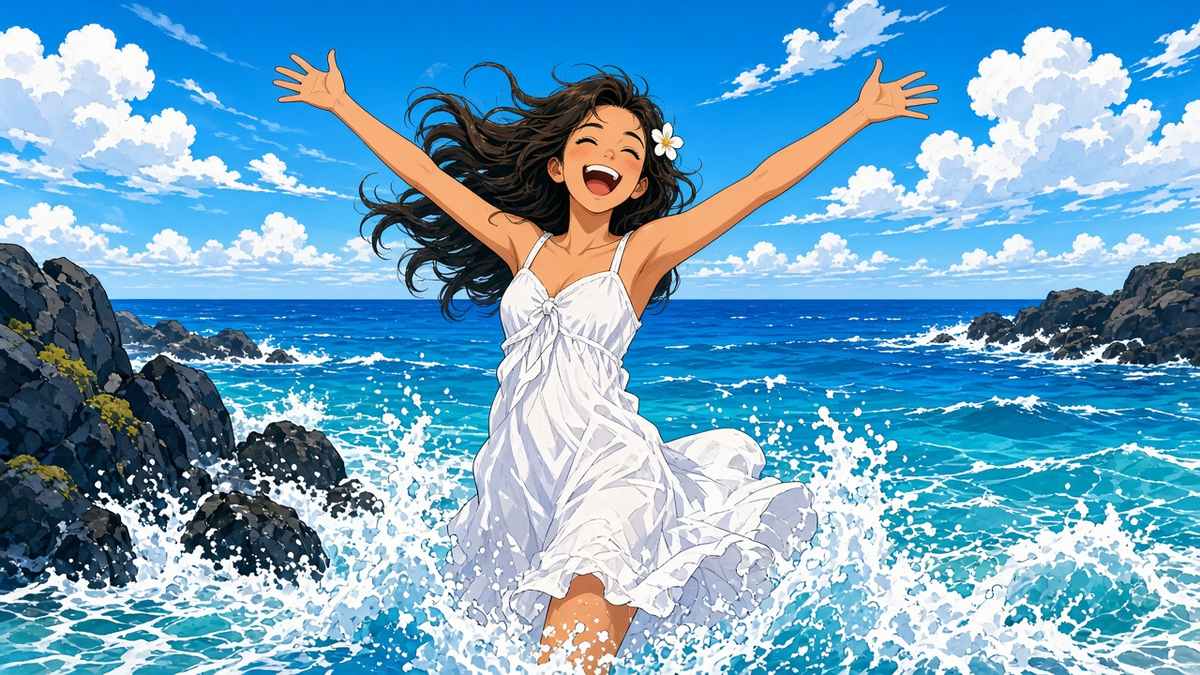 Can one white dress and a rogue wave turn Monday into a holiday?