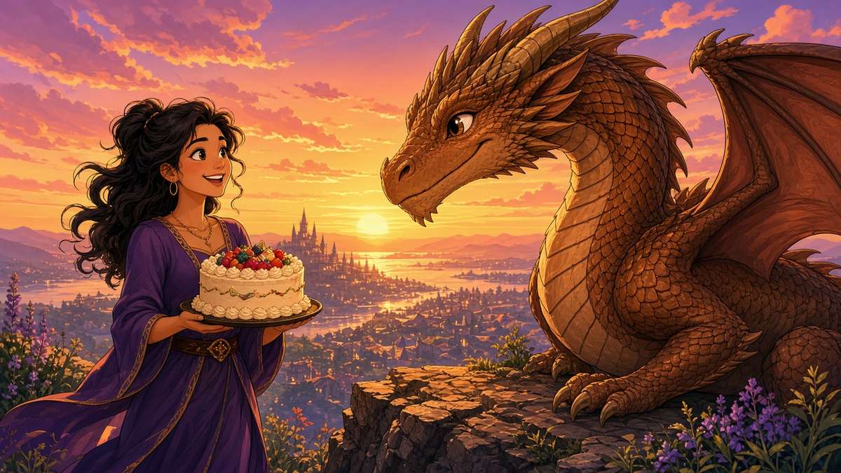 Does a dragon make the best travel buddy for a cake tour?