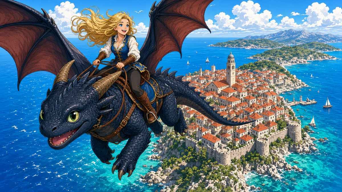 Is riding a dragon over the Adriatic the new way to sightsee?