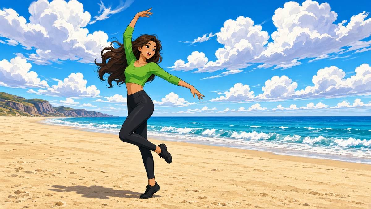 Who needs a crowd when an empty beach is the best dance floor?