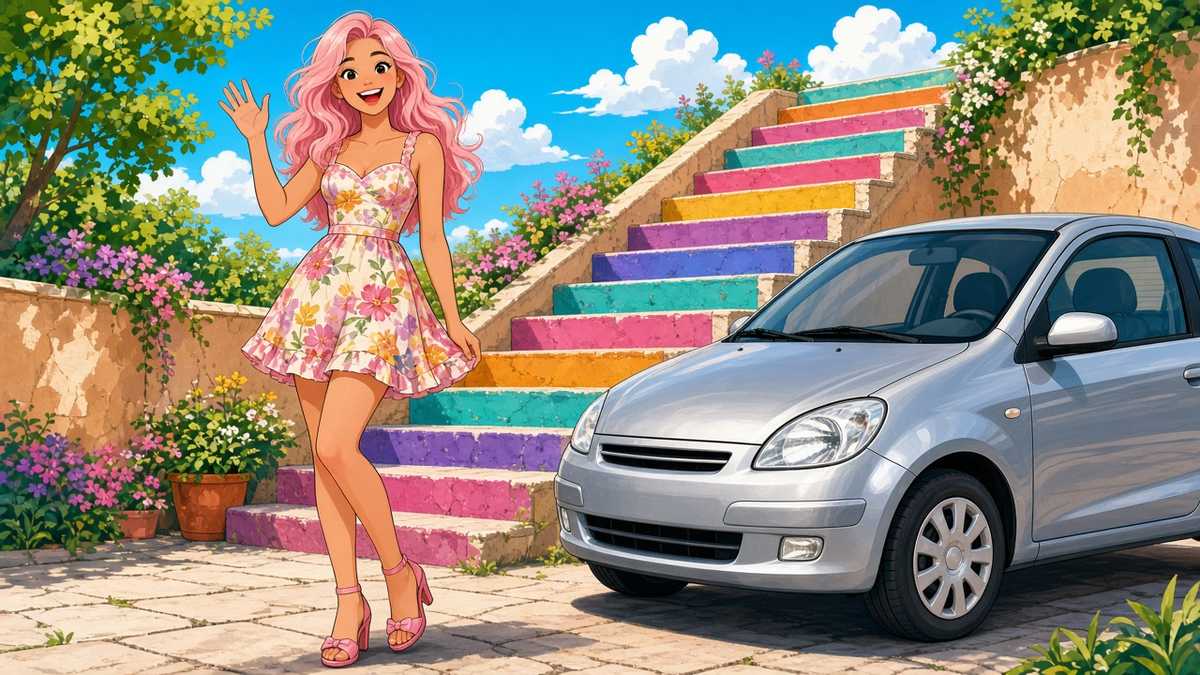 What happens when pink hair takes a whole town on a day trip?